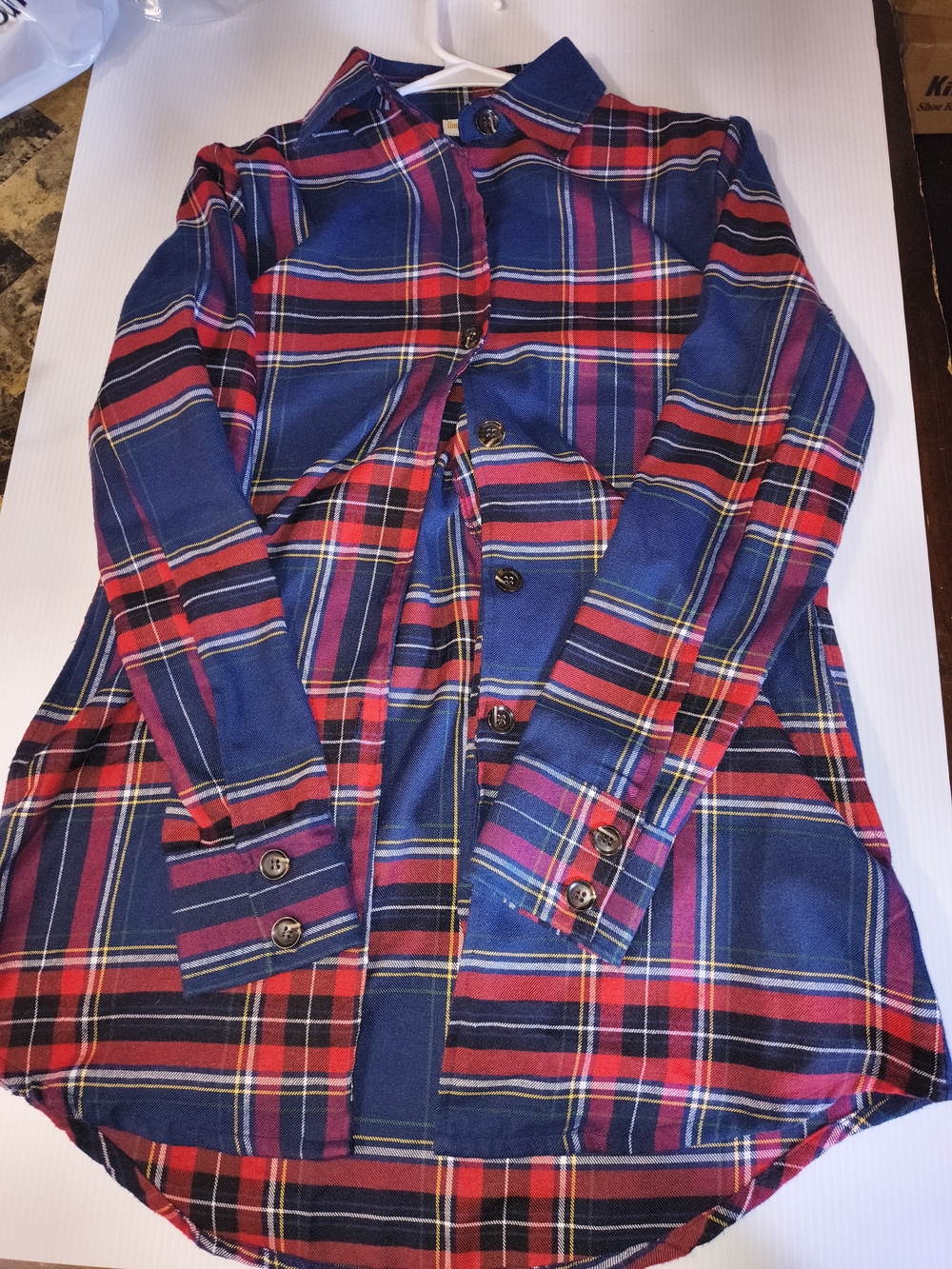 LuLaRoe "Abigail" Plaid Flannel Tunic Shacket with Pockets – #2